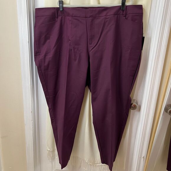 Eloquii Professional Burgundy Dress Pants‎ Straight Leg Office Wear Plus Size-28 - Picture 1 of 9